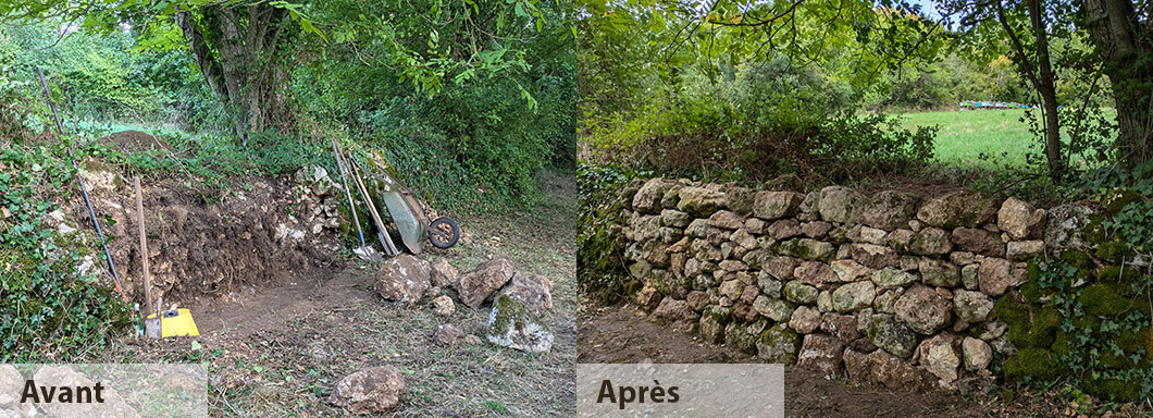 2025 09 chantier pierre seche Merigny PNr Brenne Fabrique Patrimoineavant apres tn